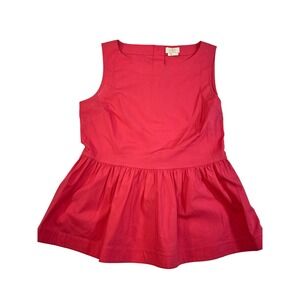 Kate Spade New York Pink Sleeveless Peplum‎ Top Button Back Size 8